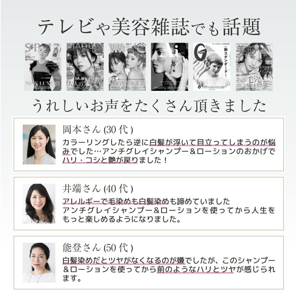 エルゴン アンチグレイシャンプー テレビや美容雑誌で話題